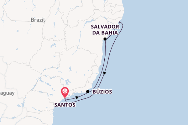 Brazil from Santos, Brazil with the MSC Virtuosa
