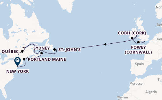 trans-Atlantisch vanaf Southampton (Londen), Engeland met de Seven Seas Grandeur