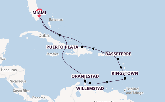 Caribbean vanaf Miami, Verenigde Staten met de Marina