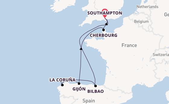 British Isles from Southampton, England with the Queen Anne