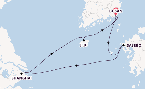 East Asia from Busan, South Korea with the Costa Serena