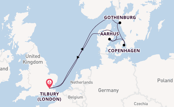 8 day cruise with the Ambience to Tilbury (London)