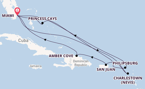 Caribbean from Miami, Florida, USA with the Regal Princess