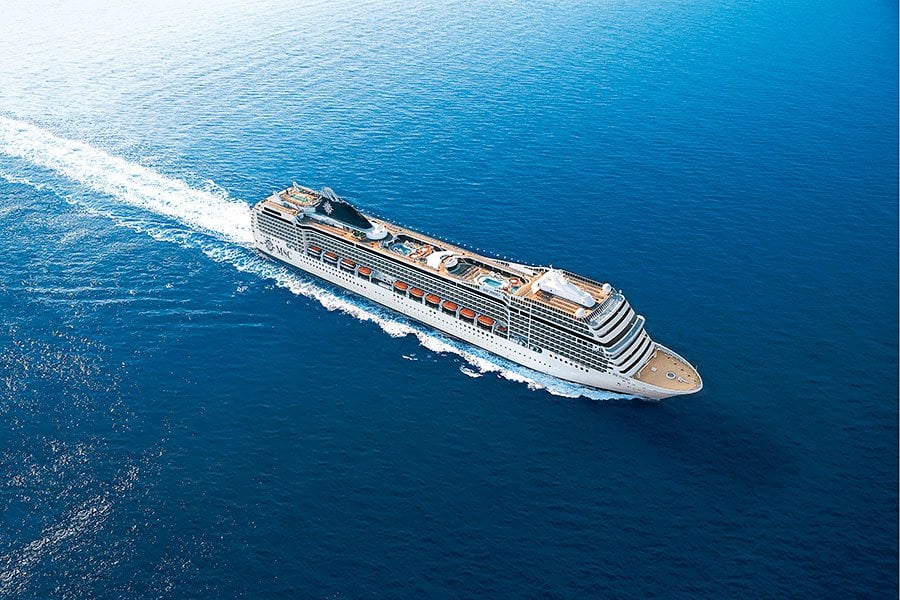 at sea