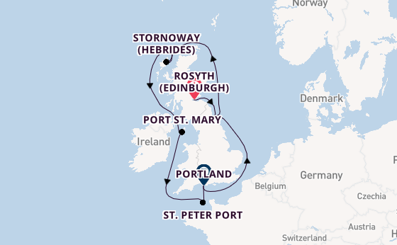 United Kingdom from Rosyth (Edinburgh), Scotland with the Balmoral