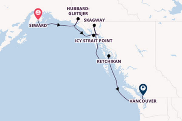 Cruise naar Vancouver via Hubbard Gletsjer