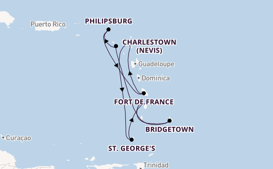 Southern Caribbean from Antigua, Antigua and Barbuda with the Iona