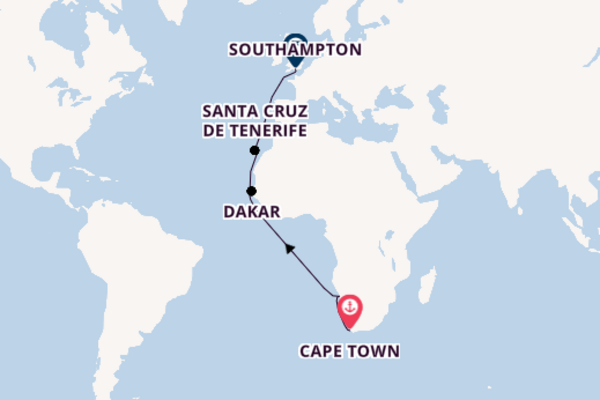 Cape Town to Southampton with Cape Town Stay