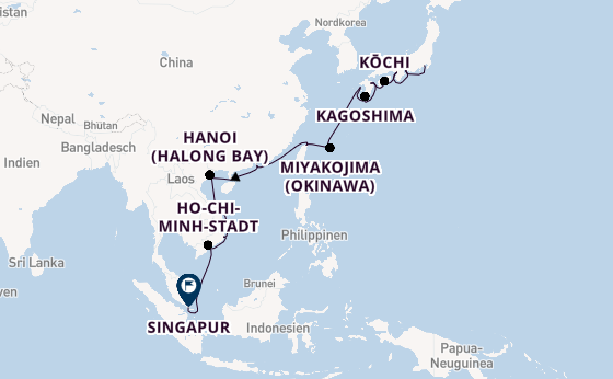 Ostasien ab Yokohama (Tokio), Japan auf der Riviera
