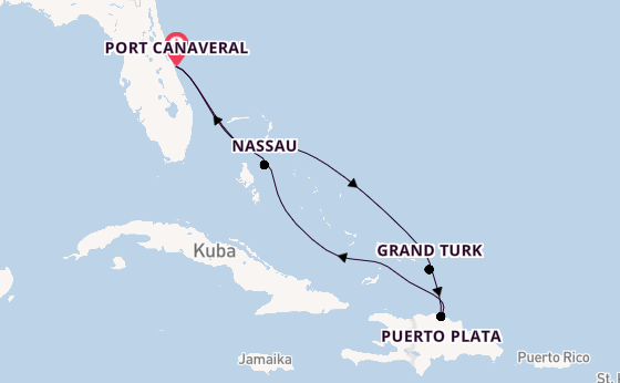 Karibik ab Port Canaveral, USA auf der MSC World Atlantic