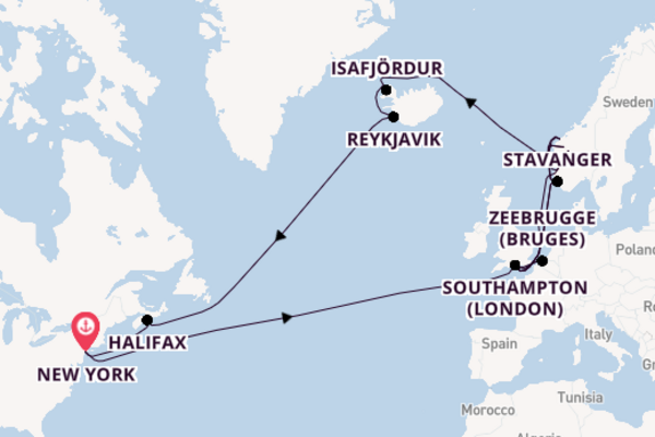 Transatlantic from New York, USA with the Queen Mary 2