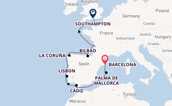 Western Mediterranean from Barcelona, Spain with the Sonata (Oceania)