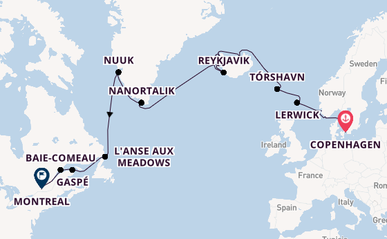 Transatlantic from Copenhagen, Denmark with the Seabourn Quest