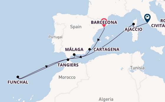Western Mediterranean from Barcelona, Spain with the Celebrity Equinox