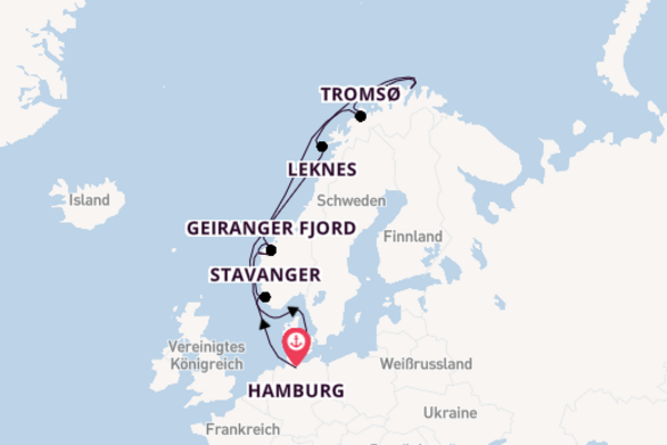 Norwegen ab Hamburg, Deutschland auf der EUROPA 2