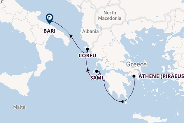 Oostelijke Middellandse Zee vanaf Athene (Piraeus), Griekenland met de MSC Orchestra