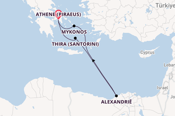 Oostelijke Middellandse Zee vanaf Athene (Piraeus), Griekenland met de Celebrity Infinity