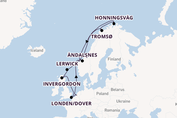 Noorwegen vanaf Rotterdam, Nederland met de Nieuw Statendam