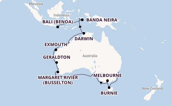 Australië vanaf Sydney, Australië met de Amadea