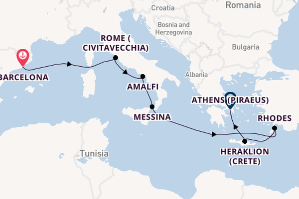 Mediterranean Sea from Barcelona, Spain with the Celebrity Infinity