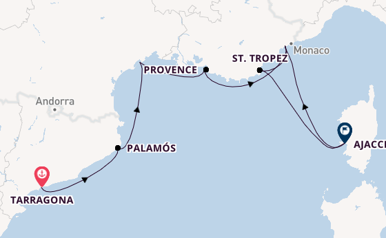 Westliches Mittelmeer ab Tarragona, Spanien auf der Azamara Quest