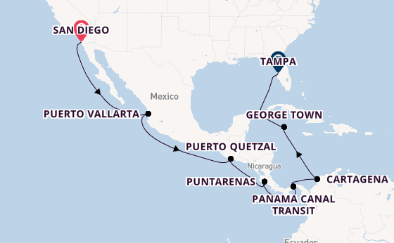 Central America from San Diego, California, USA with the Serenade of the Seas
