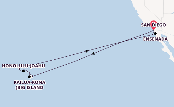 Polynesien ab San Diego, USA auf der Zaandam