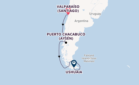 South America from Valparaíso (Santiago), Chile with the Azamara Quest
