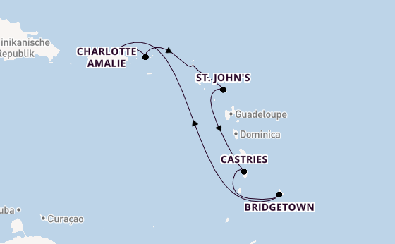 Karibik ab San Juan, Puerto Rico auf der Celebrity Constellation