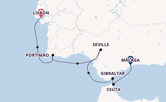 Mediterranean Sea from Lisbon, Portugal with the Azamara Journey