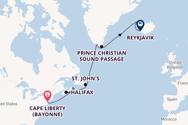 Transatlantic from Cape Liberty (Bayonne), New Jersey, USA with the Celebrity Silhouette