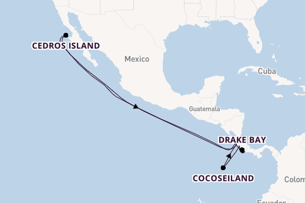 Midden-Amerika vanaf Puntarenas met de Le Bellot
