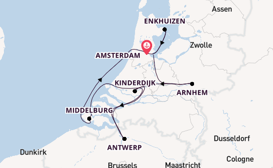 Western Europe from Amsterdam, Netherlands with the Viking Gefjon