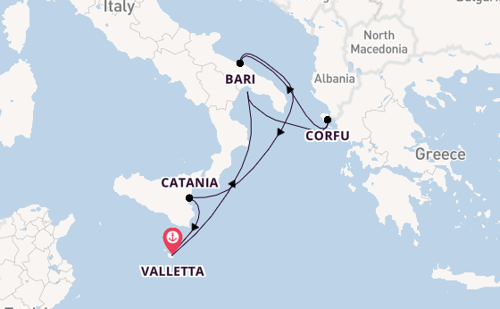Western Mediterranean from Valletta, Malta with the Azura