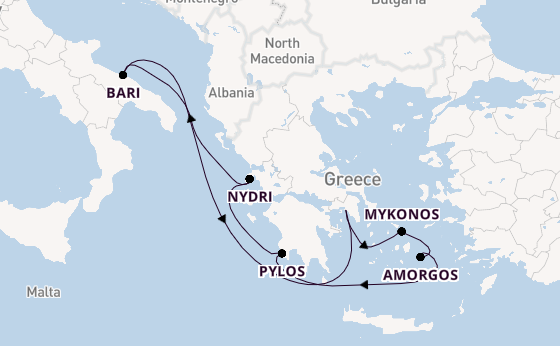 Eastern Mediterranean from Athens (Piraeus), Greece with the EXPLORA II