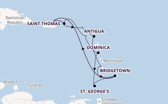 Caribbean from San Juan, Puerto Rico with the Crown Princess