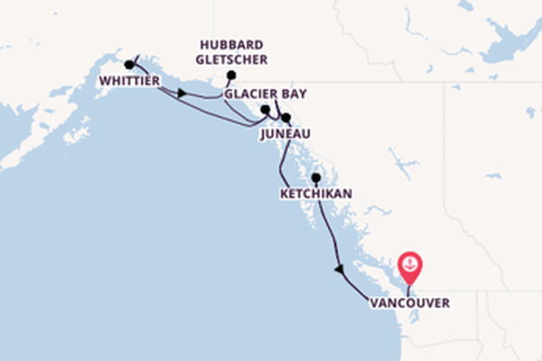 15-tägige Kreuzfahrt bis Vancouver