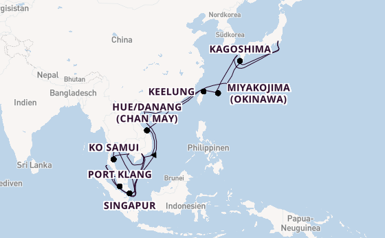 Südostasien ab Tokio, Japan auf der Sapphire Princess