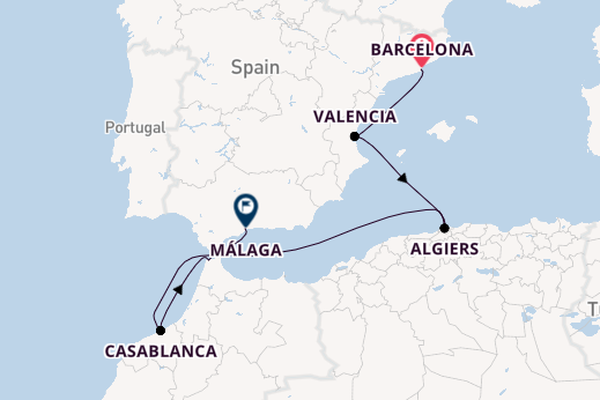 Middellandse Zee vanaf Barcelona, Spanje met de EXPLORA V