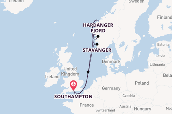 Norway from Southampton, England with the Queen Anne