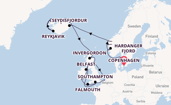 British Isles from Copenhagen, Denmark with the Regal Princess