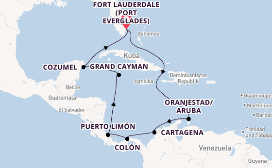 Karibik ab Fort Lauderdale (Port Everglades), USA auf der Caribbean Princess