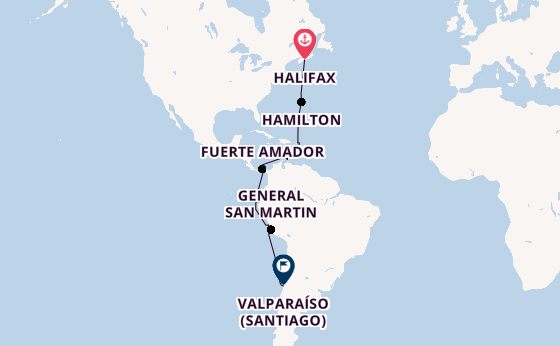 South America from Halifax, Canada with the Seabourn Pursuit