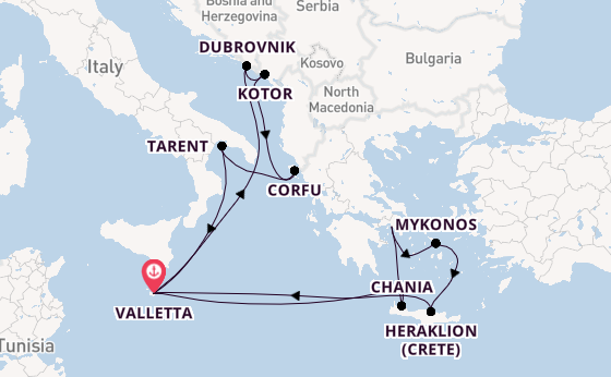 Mediterranean Sea from Valletta, Malta with the Azura