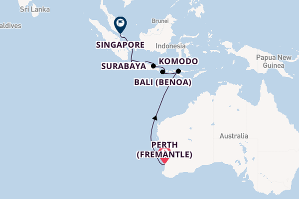 Southeast Asia from Perth (Fremantle), Australia with the Seven Seas Navigator