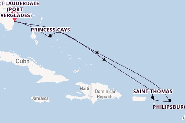 Caribbean from Fort Lauderdale (Port Everglades), Florida with the Sun Princess