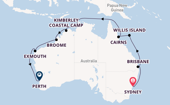 Australië vanaf Sydney, Australië met de Grand Princess