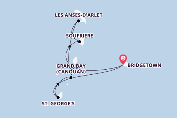 Southern Caribbean from Bridgetown, Barbados with the Evrima