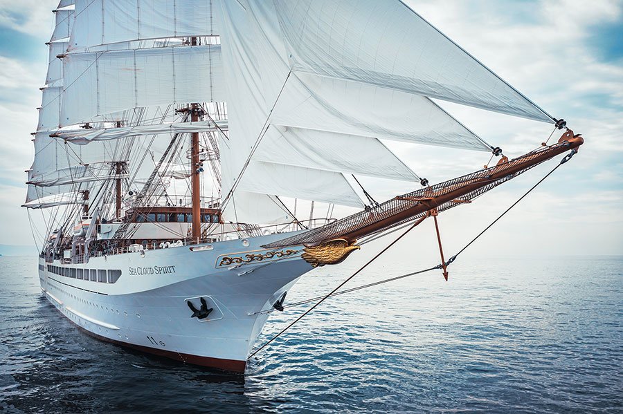 at sea
