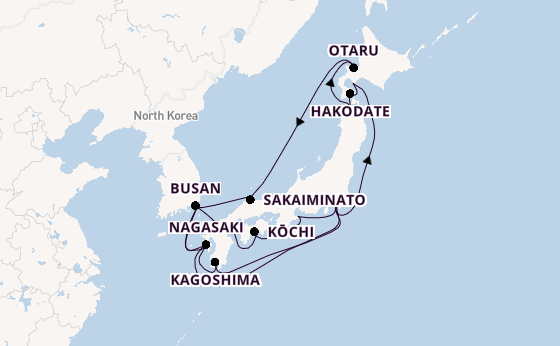 Japan from Tokyo, Japan with the Diamond Princess